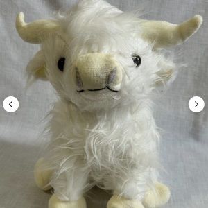 White Highland Cow Calf Furry Plush Toy 9" Hairy Soft Stuffed Toy